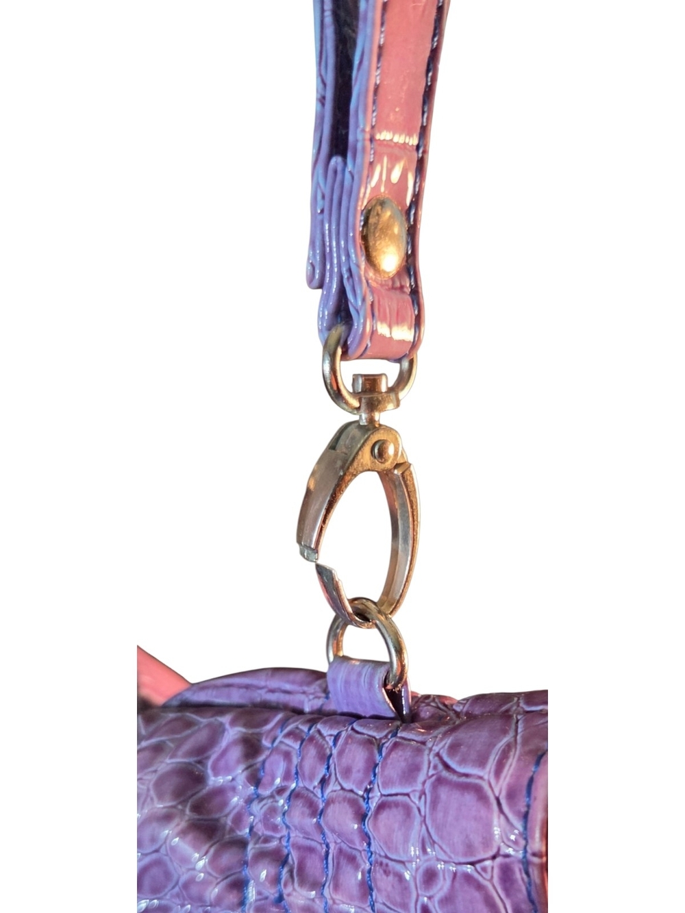 Purple Faux Croc-Embossed Wristlet Clutch ♡ - Picture 5 of 7